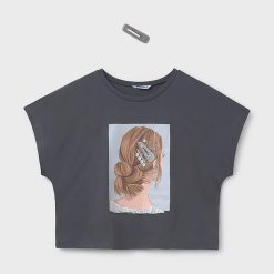 Mayoral tricou de bumbac pentru copii culoarea gri