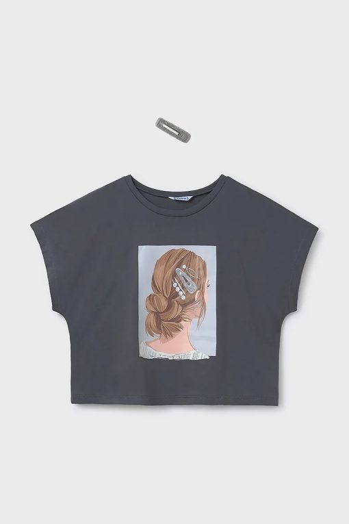 Mayoral tricou de bumbac pentru copii culoarea gri