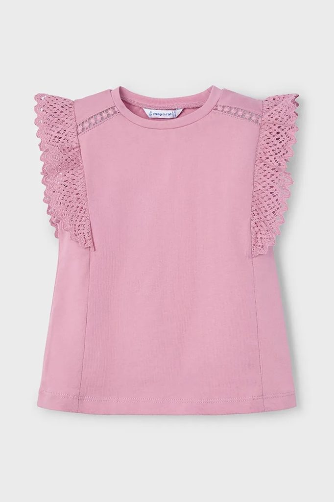 Mayoral tricou de bumbac pentru copii culoarea roz