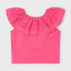 Mayoral tricou de bumbac pentru copii culoarea roz