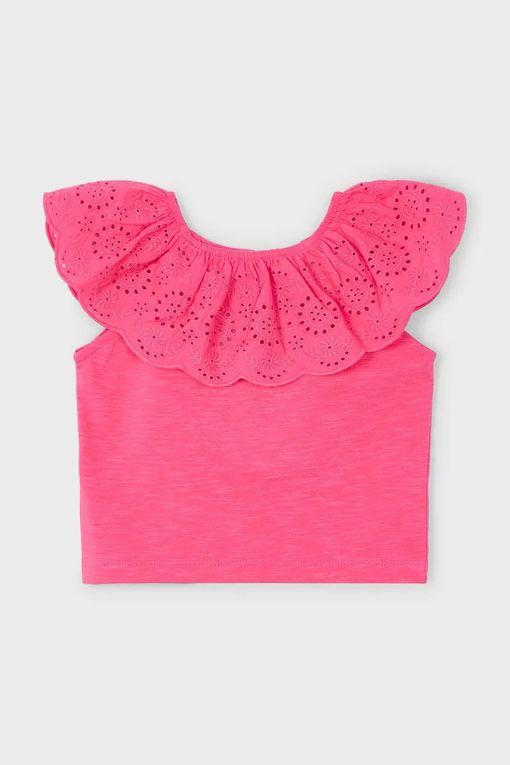 Mayoral tricou de bumbac pentru copii culoarea roz