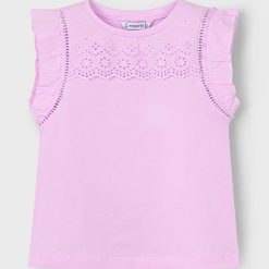 Mayoral tricou de bumbac pentru copii culoarea roz