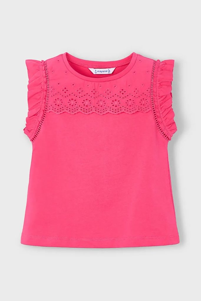 Mayoral tricou de bumbac pentru copii culoarea roz