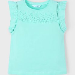 Mayoral tricou de bumbac pentru copii culoarea turcoaz
