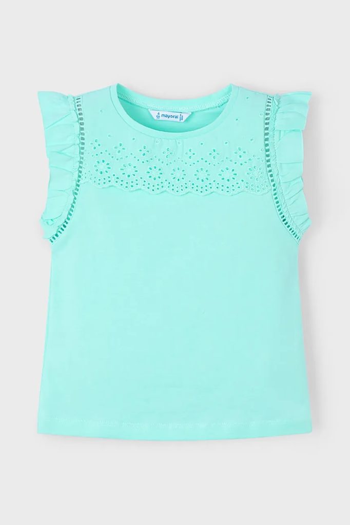 Mayoral tricou de bumbac pentru copii culoarea turcoaz