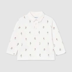 Mayoral tricouri polo din bumbac pentru bebeluși culoarea bej