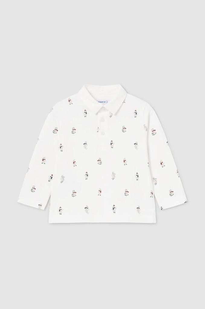 Mayoral tricouri polo din bumbac pentru bebeluși culoarea bej