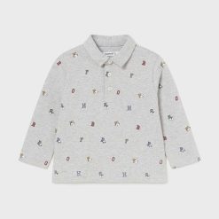 Mayoral tricouri polo din bumbac pentru bebeluși culoarea gri