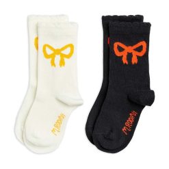 Mini Rodini sosete copii 2-pack culoarea negru-Îmbrăcăminte