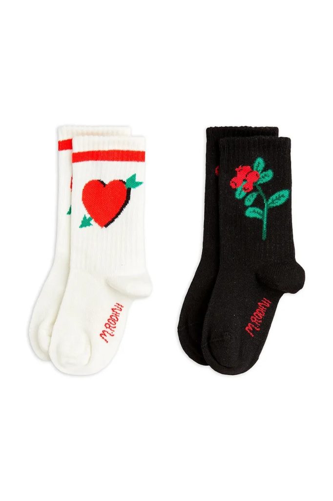 Mini Rodini sosete copii Arrowed heart 2-pack culoarea negru