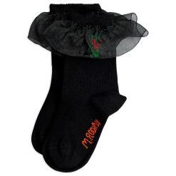 Mini Rodini șosete copii Lingonberries culoarea negru