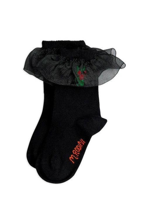 Mini Rodini șosete copii Lingonberries culoarea negru