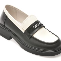Mocasini GRYXX alb-negru