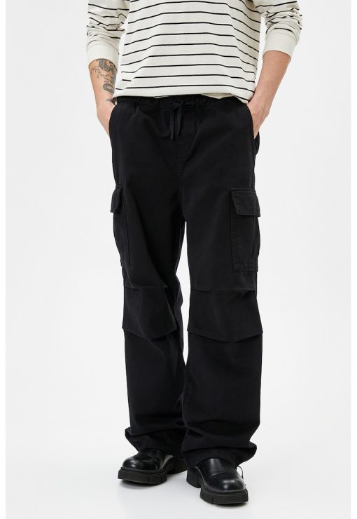 Pantaloni cargo cu snur in talie-BARBATI/IMBRACAMINTE/Pantaloni si colanti-IMBRACAMINTE/Pantaloni si colanti