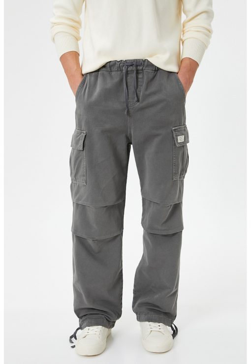 Pantaloni cargo cu snur in talie-BARBATI/IMBRACAMINTE/Pantaloni si colanti-IMBRACAMINTE/Pantaloni si colanti