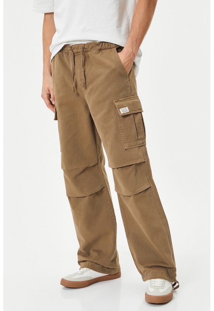 Pantaloni cargo cu snur in talie-BARBATI/IMBRACAMINTE/Pantaloni si colanti-IMBRACAMINTE/Pantaloni si colanti