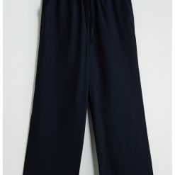 Pantaloni crop cu croiala ampla si talie ajustabila-FEMEI/IMBRACAMINTE/Pantaloni si colanti-IMBRACAMINTE/Pantaloni si colanti