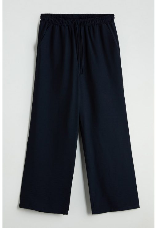 Pantaloni crop cu croiala ampla si talie ajustabila-FEMEI/IMBRACAMINTE/Pantaloni si colanti-IMBRACAMINTE/Pantaloni si colanti