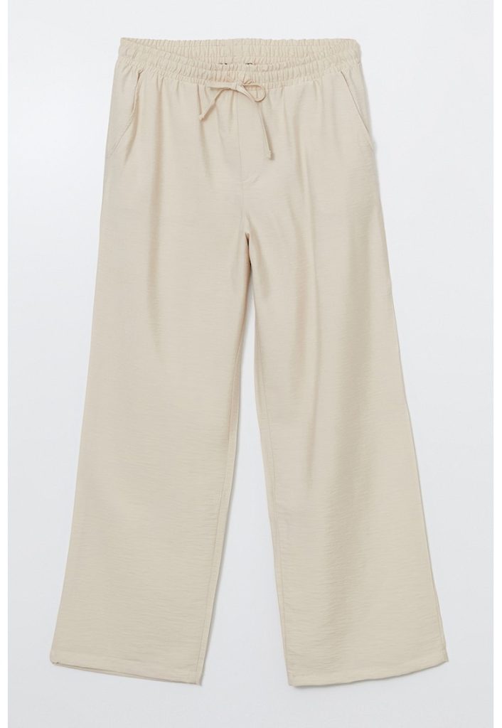 Pantaloni crop cu croiala ampla si talie ajustabila-FEMEI/IMBRACAMINTE/Pantaloni si colanti-IMBRACAMINTE/Pantaloni si colanti