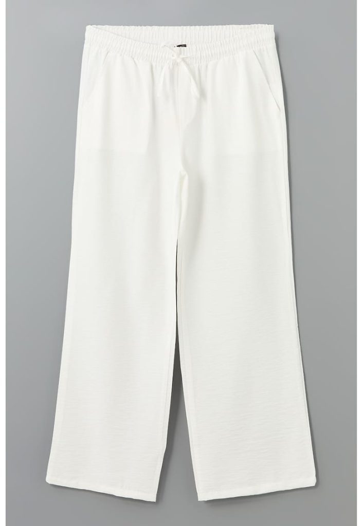 Pantaloni crop cu croiala ampla si talie ajustabila-FEMEI/IMBRACAMINTE/Pantaloni si colanti-IMBRACAMINTE/Pantaloni si colanti