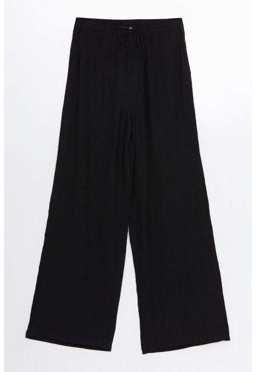 Pantaloni cu croiala ampla si snur-FEMEI/IMBRACAMINTE/Pantaloni si colanti-IMBRACAMINTE/Pantaloni si colanti