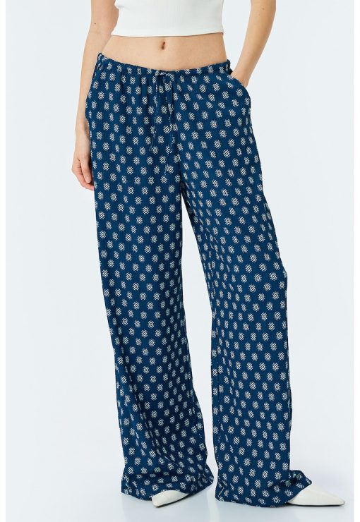 Pantaloni cu croiala ampla si snur de ajustare-FEMEI/IMBRACAMINTE/Pantaloni si colanti-IMBRACAMINTE/Pantaloni si colanti