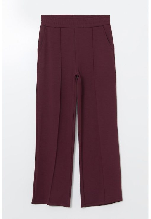 Pantaloni cu talie elastica si detaliu cu pensa-FEMEI/IMBRACAMINTE/Pantaloni si colanti-IMBRACAMINTE/Pantaloni si colanti