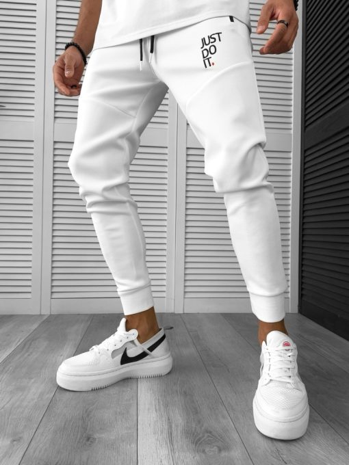 Pantaloni de trening alb cu mic defect DEF750 D4-5.2-Pantaloni > Pantaloni de trening