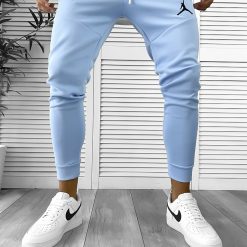 Pantaloni de trening bleu conici 12361 N1-5.2-Pantaloni > Pantaloni de trening