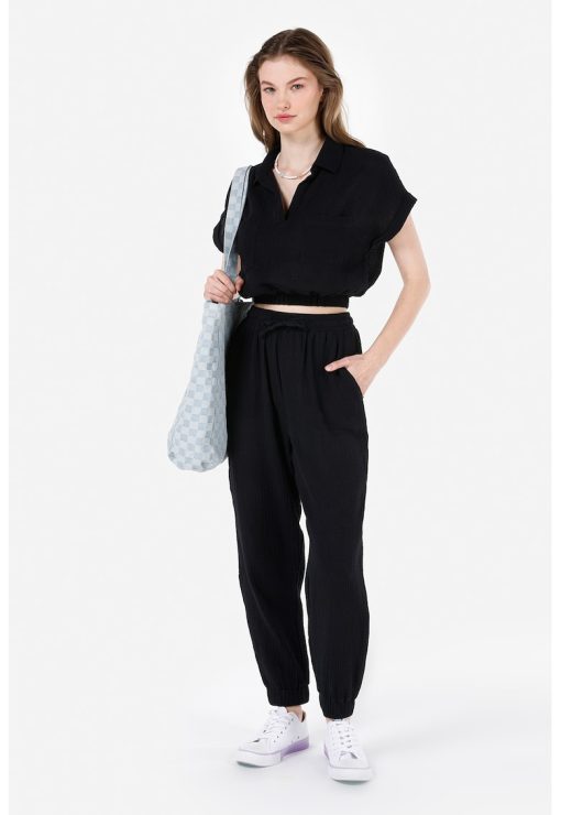 Pantaloni de trening cu buzunare oblice-FEMEI/IMBRACAMINTE/Pantaloni si colanti-IMBRACAMINTE/Pantaloni si colanti