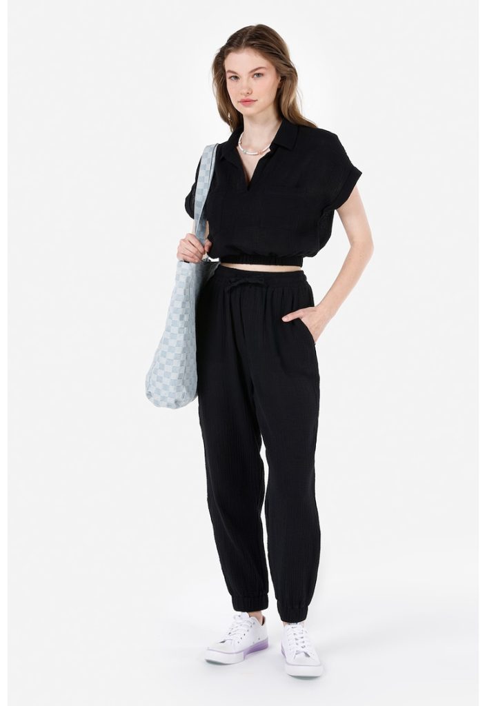 Pantaloni de trening cu buzunare oblice-FEMEI/IMBRACAMINTE/Pantaloni si colanti-IMBRACAMINTE/Pantaloni si colanti