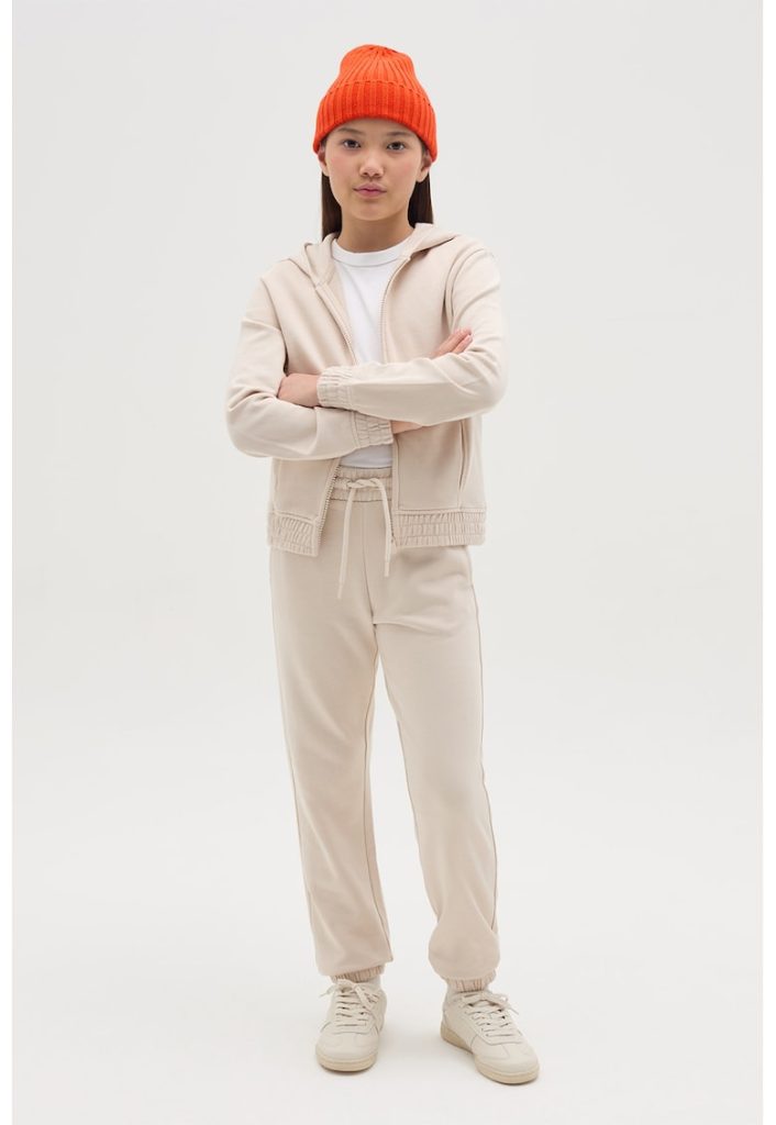 Pantaloni de trening din bumbac cu snur in talie-FETE/IMBRACAMINTE/Blugi-IMBRACAMINTE/Blugi