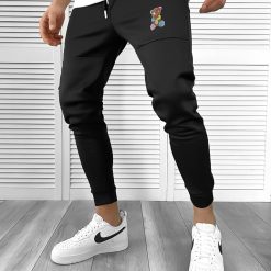 Pantaloni de trening negri conici 10238 79-2-Pantaloni > Pantaloni de trening