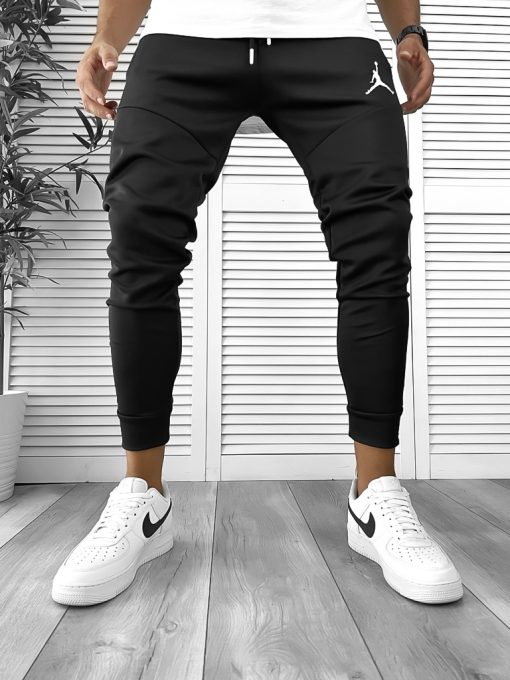 Pantaloni de trening negri conici 12361 B14-6-Pantaloni > Pantaloni de trening