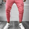 Pantaloni de trening roz conici 12360 D4-1.4-Pantaloni > Pantaloni de trening