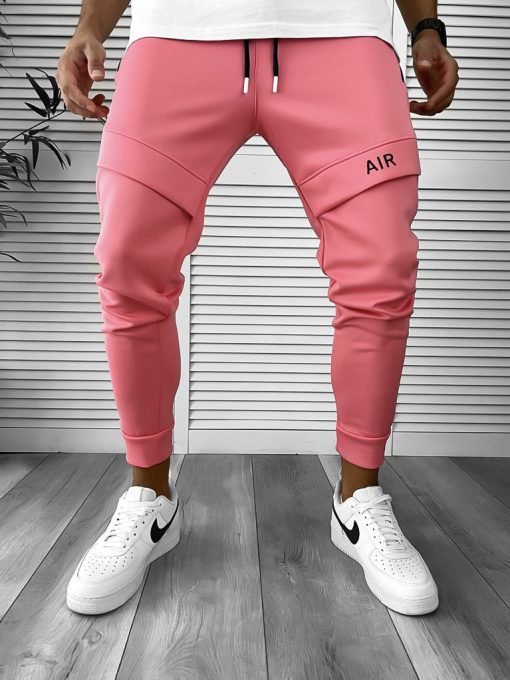 Pantaloni de trening roz conici 12360 D4-1.4-Pantaloni > Pantaloni de trening