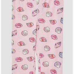 Pantaloni din amestec de bumbac cu imprimeu-FETE/IMBRACAMINTE/Blugi-IMBRACAMINTE/Blugi