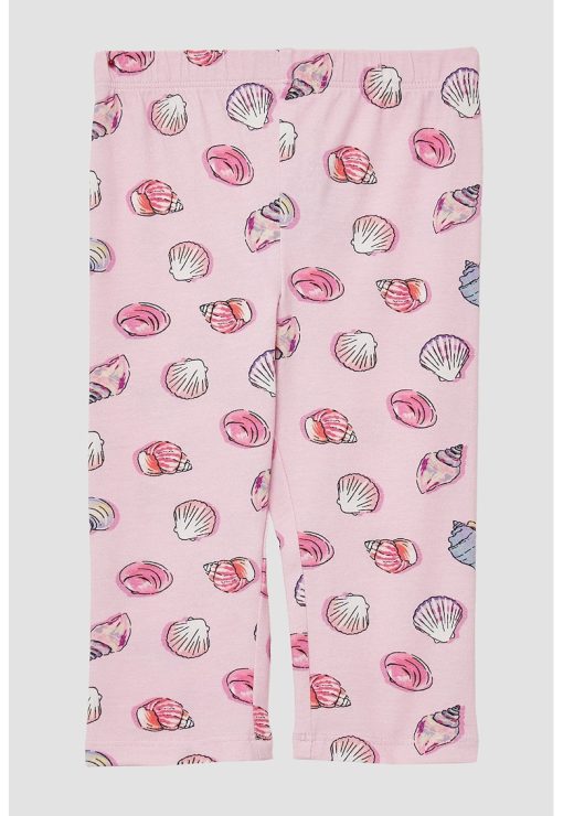 Pantaloni din amestec de bumbac cu imprimeu-FETE/IMBRACAMINTE/Blugi-IMBRACAMINTE/Blugi