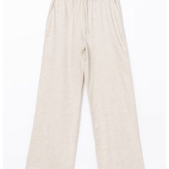 Pantaloni din amestec de in cu croiala ampla-FEMEI/IMBRACAMINTE/Pantaloni si colanti-IMBRACAMINTE/Pantaloni si colanti