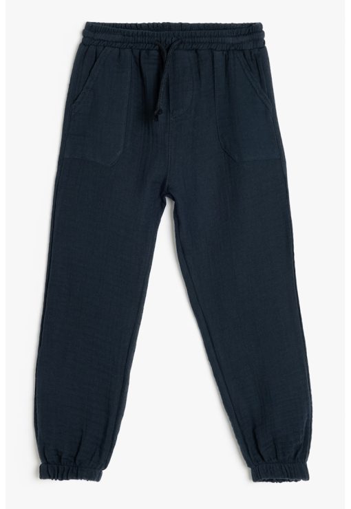 Pantaloni din bumbac cu talie ajustabila-BAIETI/IMBRACAMINTE/Blugi-IMBRACAMINTE/Blugi