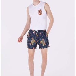 Pantaloni scurti cu imprimeu floral-BARBATI/IMBRACAMINTE/Pantaloni si colanti-IMBRACAMINTE/Pantaloni si colanti