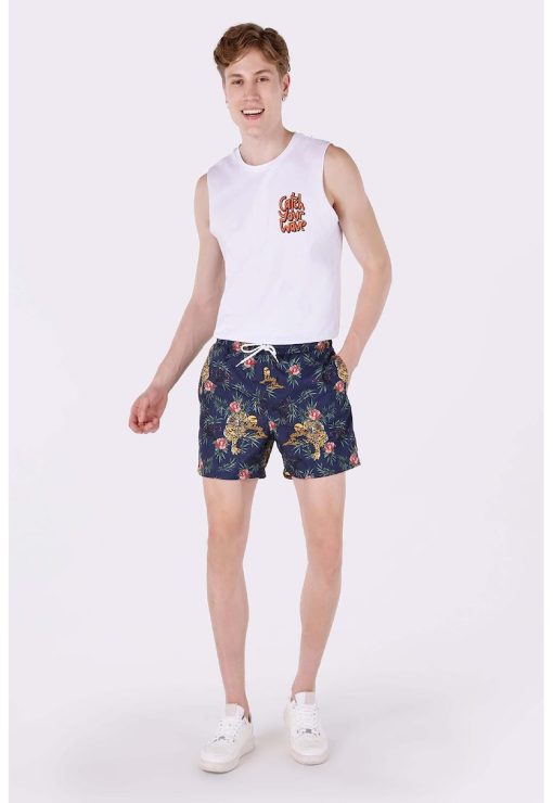 Pantaloni scurti cu imprimeu floral-BARBATI/IMBRACAMINTE/Pantaloni si colanti-IMBRACAMINTE/Pantaloni si colanti