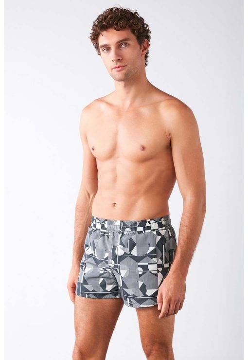 Pantaloni scurti cu imprimeu grafic-BARBATI/IMBRACAMINTE/Costume de baie-IMBRACAMINTE/Costume de baie