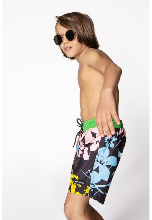 Pantaloni scurti de baie cu model floral-BAIETI/IMBRACAMINTE/Costume de baie-IMBRACAMINTE/Costume de baie