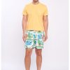 Pantaloni scurti de baie cu model tropical-BARBATI/IMBRACAMINTE/Costume de baie-IMBRACAMINTE/Costume de baie