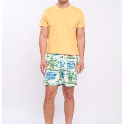 Pantaloni scurti de baie cu model tropical-BARBATI/IMBRACAMINTE/Costume de baie-IMBRACAMINTE/Costume de baie