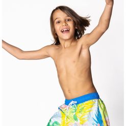 Pantaloni scurti de baie cu model tropical-BAIETI/IMBRACAMINTE/Costume de baie-IMBRACAMINTE/Costume de baie