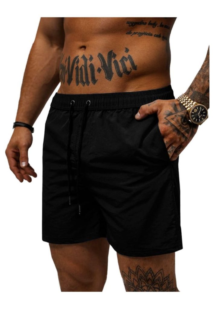 Pantaloni scurti de baie pentru barbati -  Uktal - neagra-BARBATI/IMBRACAMINTE/Costume de baie-IMBRACAMINTE/Costume de baie