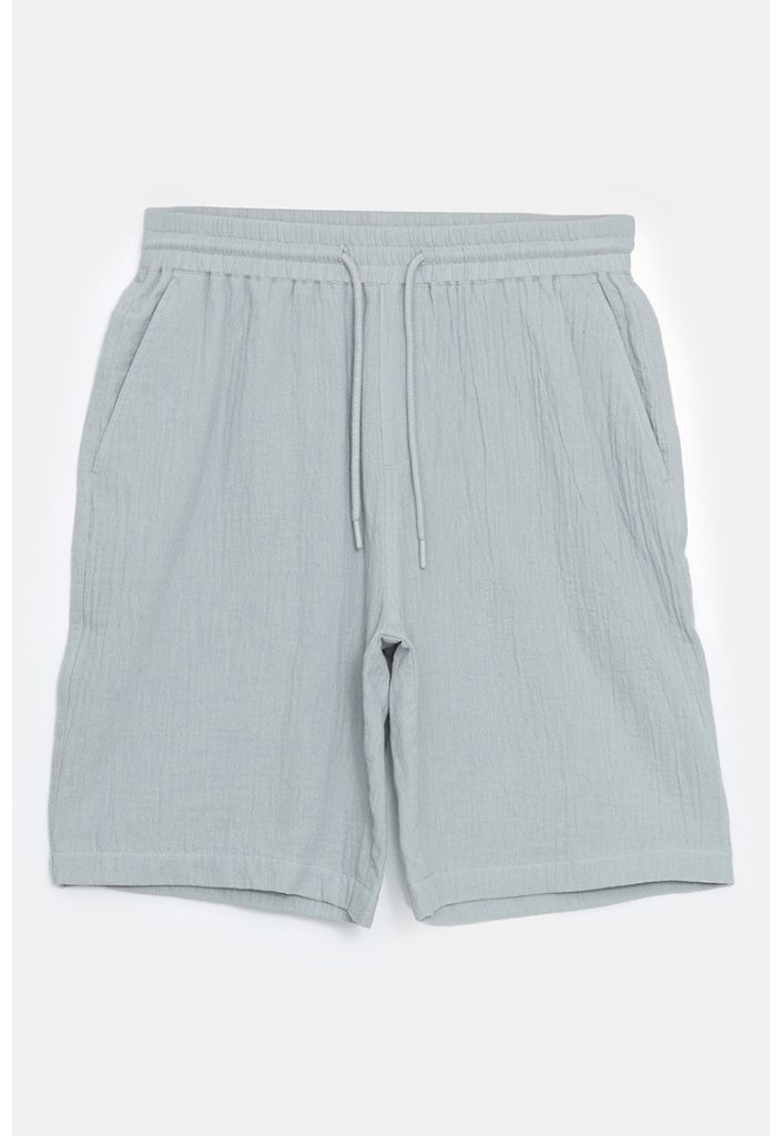Pantaloni scurti de bumbac cu snur-BARBATI/IMBRACAMINTE/Pantaloni si colanti-IMBRACAMINTE/Pantaloni si colanti