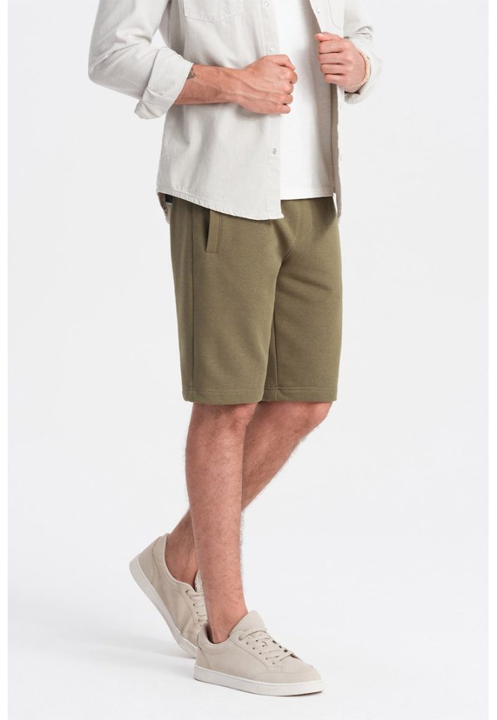 Pantaloni scurti de bumbac cu talie ajustabila-BARBATI/IMBRACAMINTE/Pantaloni si colanti-IMBRACAMINTE/Pantaloni si colanti